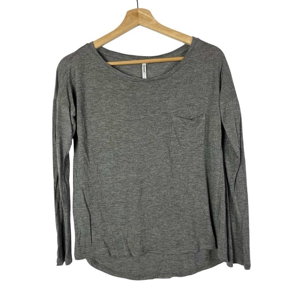 Tresics Gray Pocket Bust Long Sleeve T-Shirt S